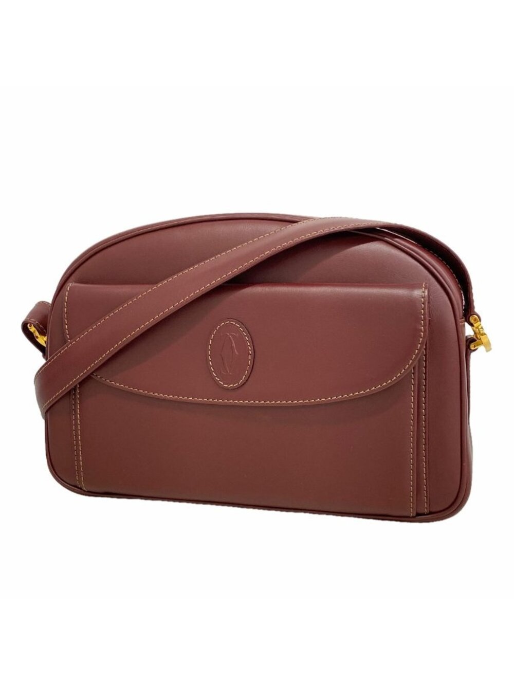 Cartier Shoulder Bag Must Leather Bordeaux Gold